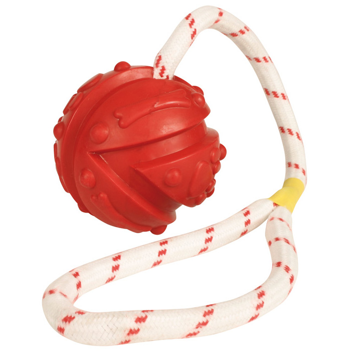 Nature rubber ball with rope
