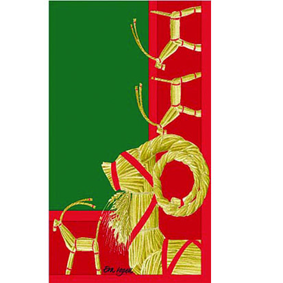 Braständstickor Julbock  röd 