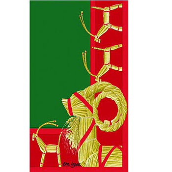 Braständstickor Julbock  röd 