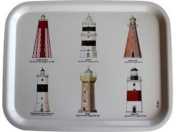 Svenska Fyrar bricka stor 28 x 36 cm
