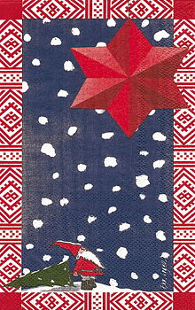 Tomte med stjärna Towelservett, 20 servetter/fp