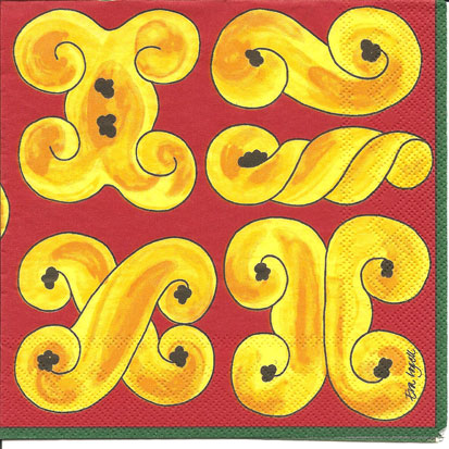 Lussekatter röd Lunchsservett, 20 servetter/fp