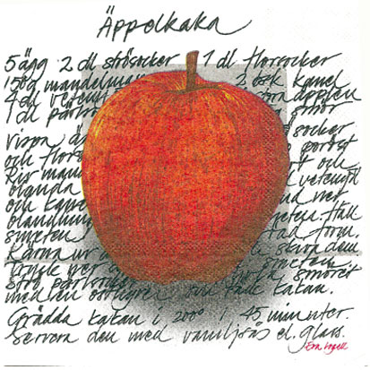 Äppelkaka röd  Lunchservett, 20 servetter/fp