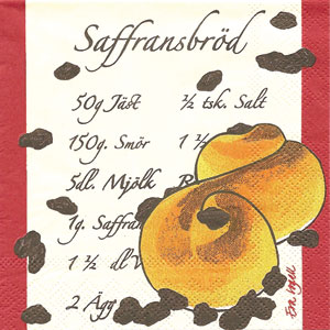 Saffransbröd Kaffe servett, 20 servetter/fp