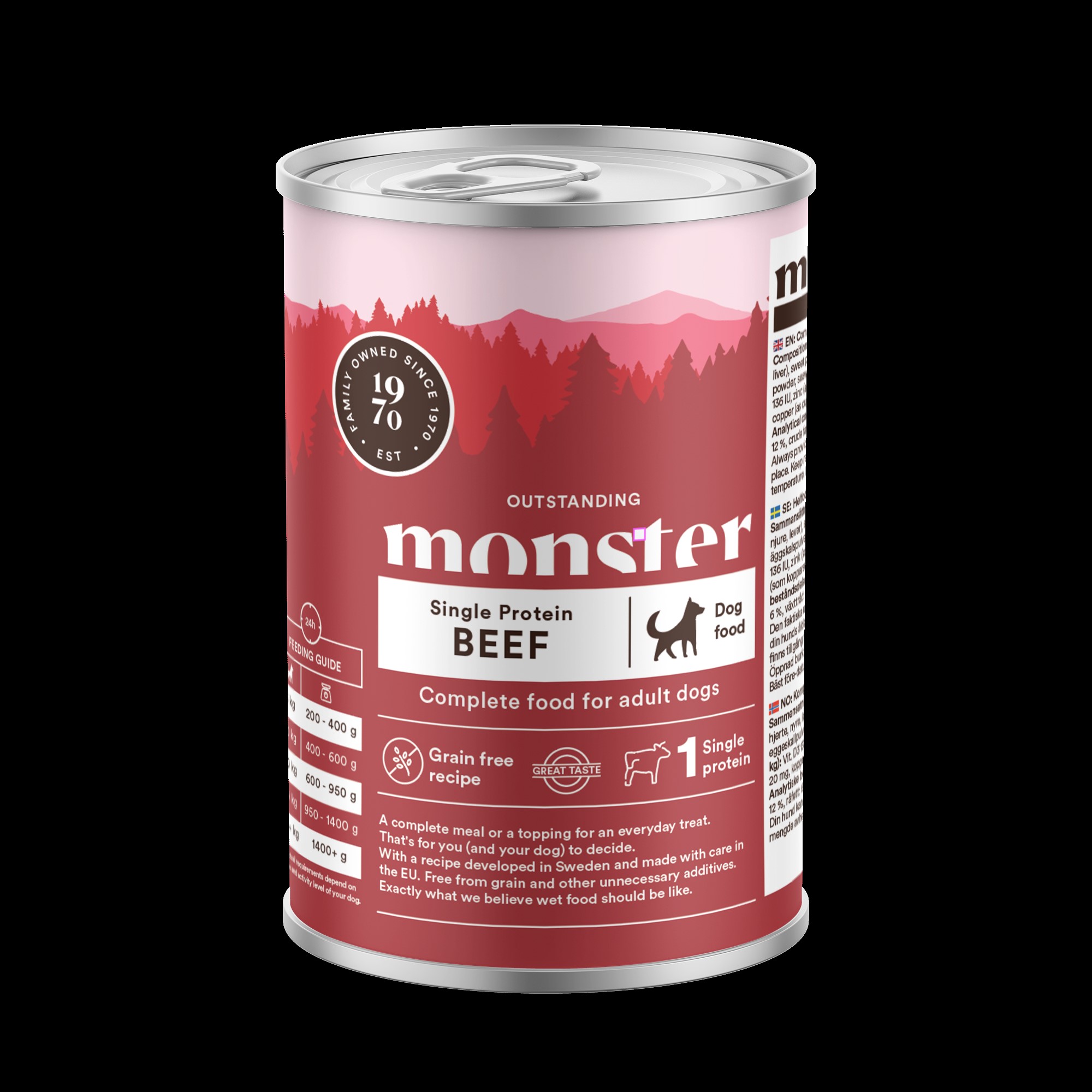 Monster Dog Adult våtfoder, Single beef 400g