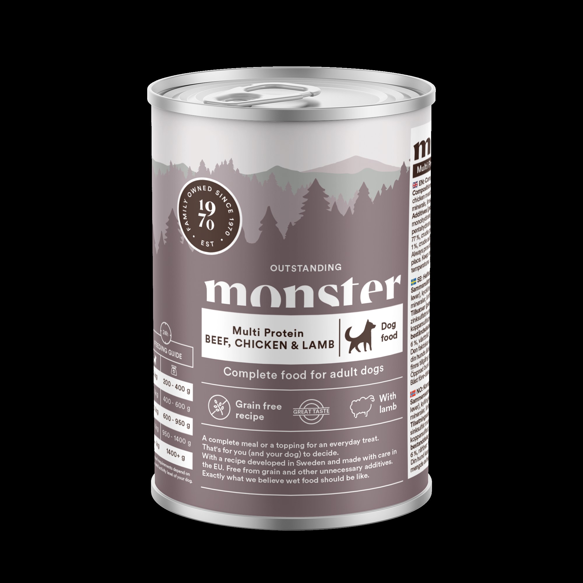 Monster Dog Multi våtfoder, Beef/chicken/lamb 400g
