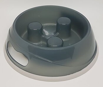 Matskål Slow Feed, 0,9 liter, Grå