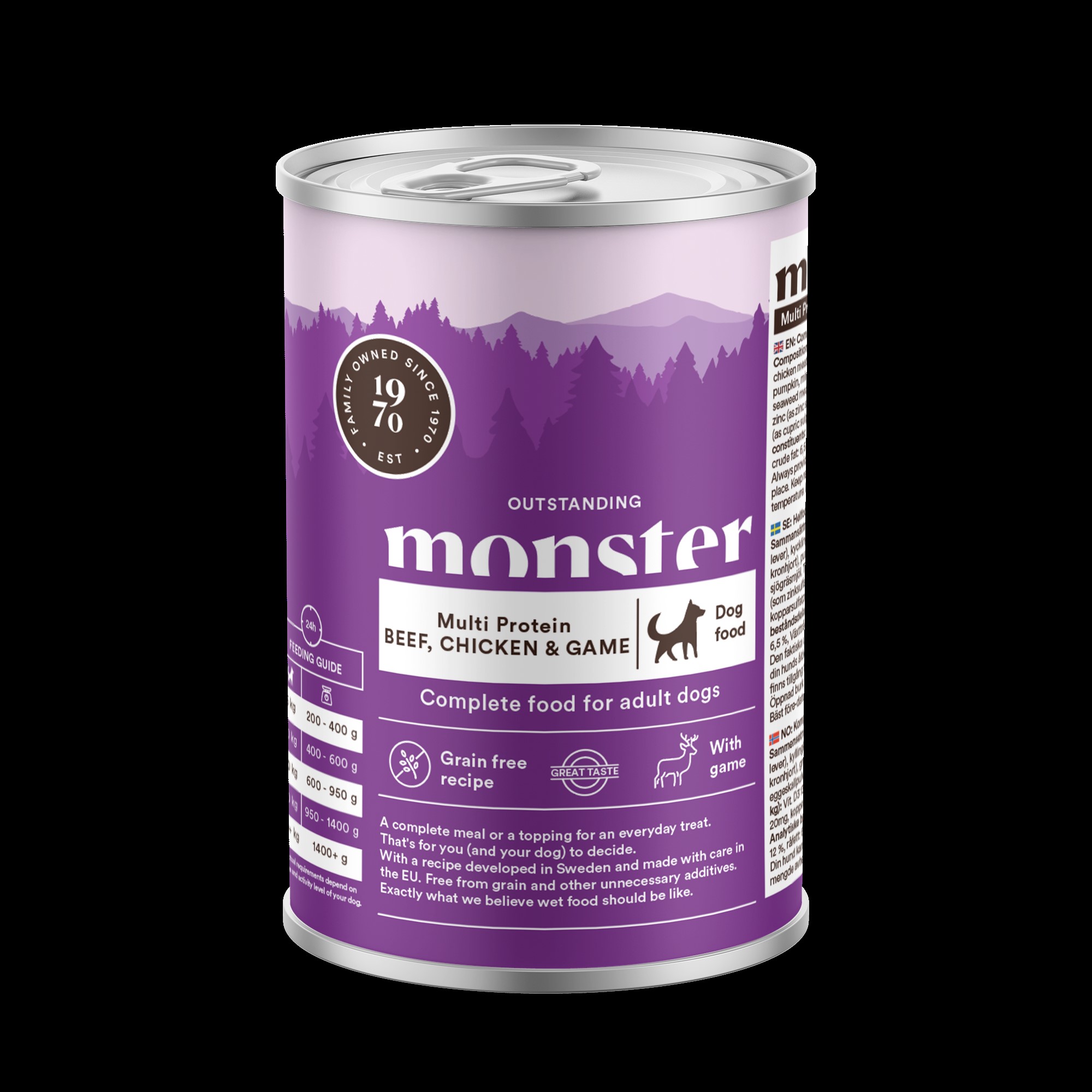Monster Dog Multi våtfoder, Beef/chicken/game 400g