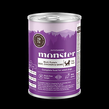 Monster Dog Multi våtfoder, Beef/chicken/game 400g