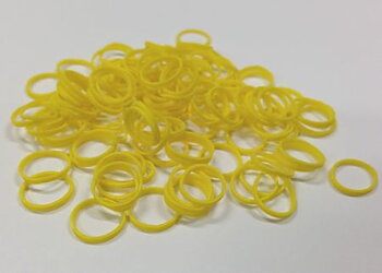 Gummisnodd i Latex, gul 100-pack