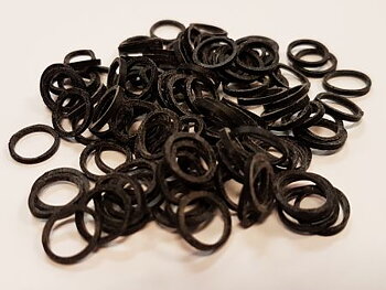 Gummisnodd i latex, små, Svart 100-pack