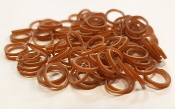 Gummisnodd i latex, små, Tan 100-pack