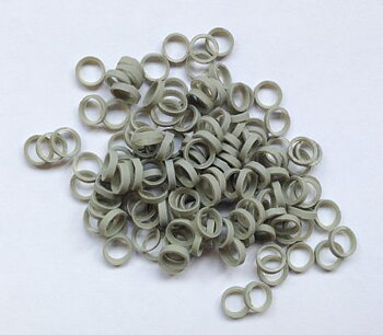 Gummisnodd mini, grå 100-pack