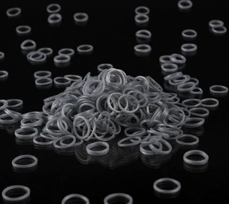 Gummisnodd silikon, silver, 500st