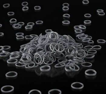 Gummisnodd silikon, silver, 500st