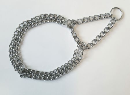 Halvstryp dubbel kedja, Silver