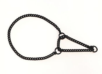 Halvstryp enkel kedja, Svart 25cm x 1,5mm