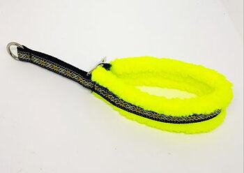 Pile halvstryp, Gul med mönster, 40cm