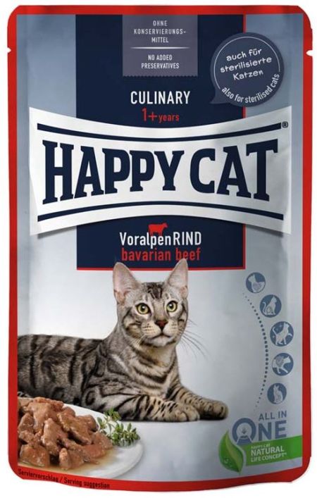 HappyCat våt/sås, nötkött, 85g