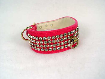 Pärlhalsband sammet, Rosa 40cm 4rad