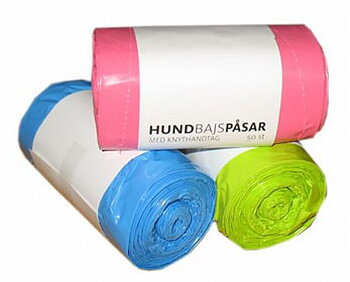 Hundbajspåsar med knyt, Mix Färger