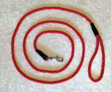 Reflexkoppel nylon 8mm x 200cm, Röd