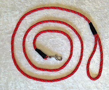 Reflexkoppel nylon 8mm x 200cm, Röd