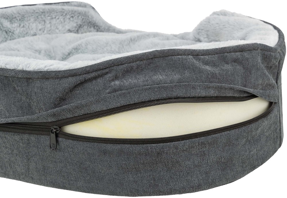 Vital Hundbädd Lino Soft, 83 × 67 cm, grå/ljusgrå - 4