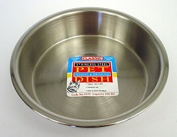 Rostfri skål låg