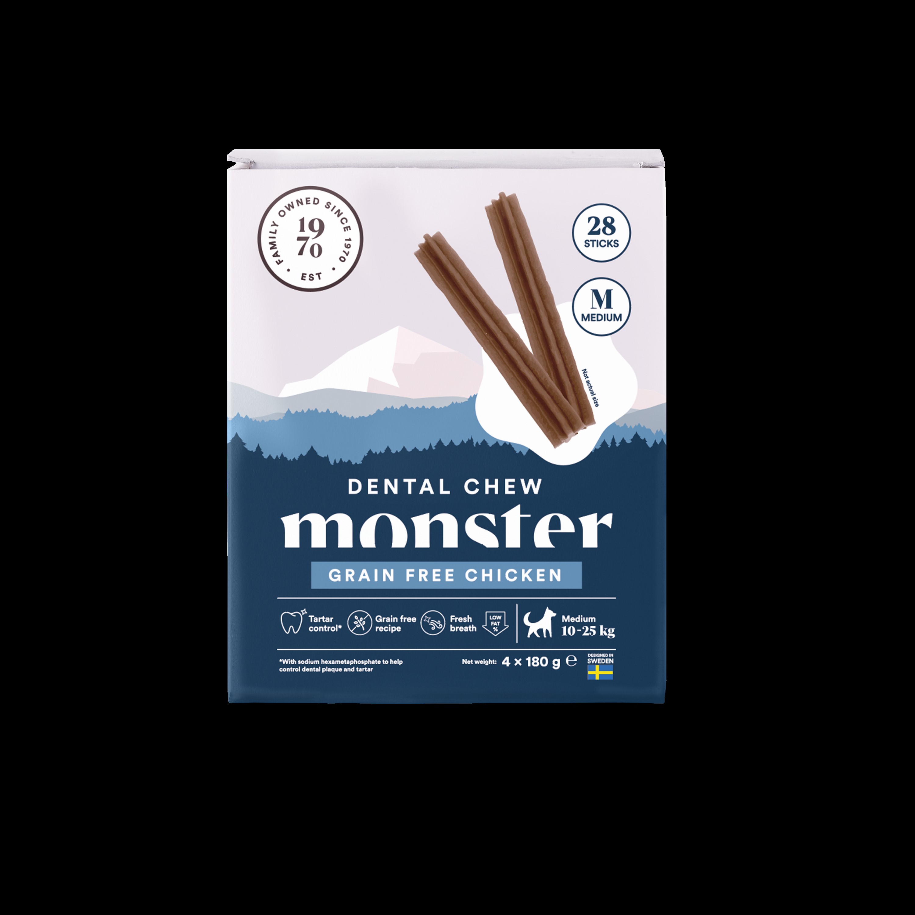 Monster Dog dental chew chicken, grain free, 28-pack
