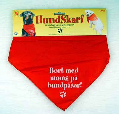 Scarf röd - Bort med moms på hundpåsar