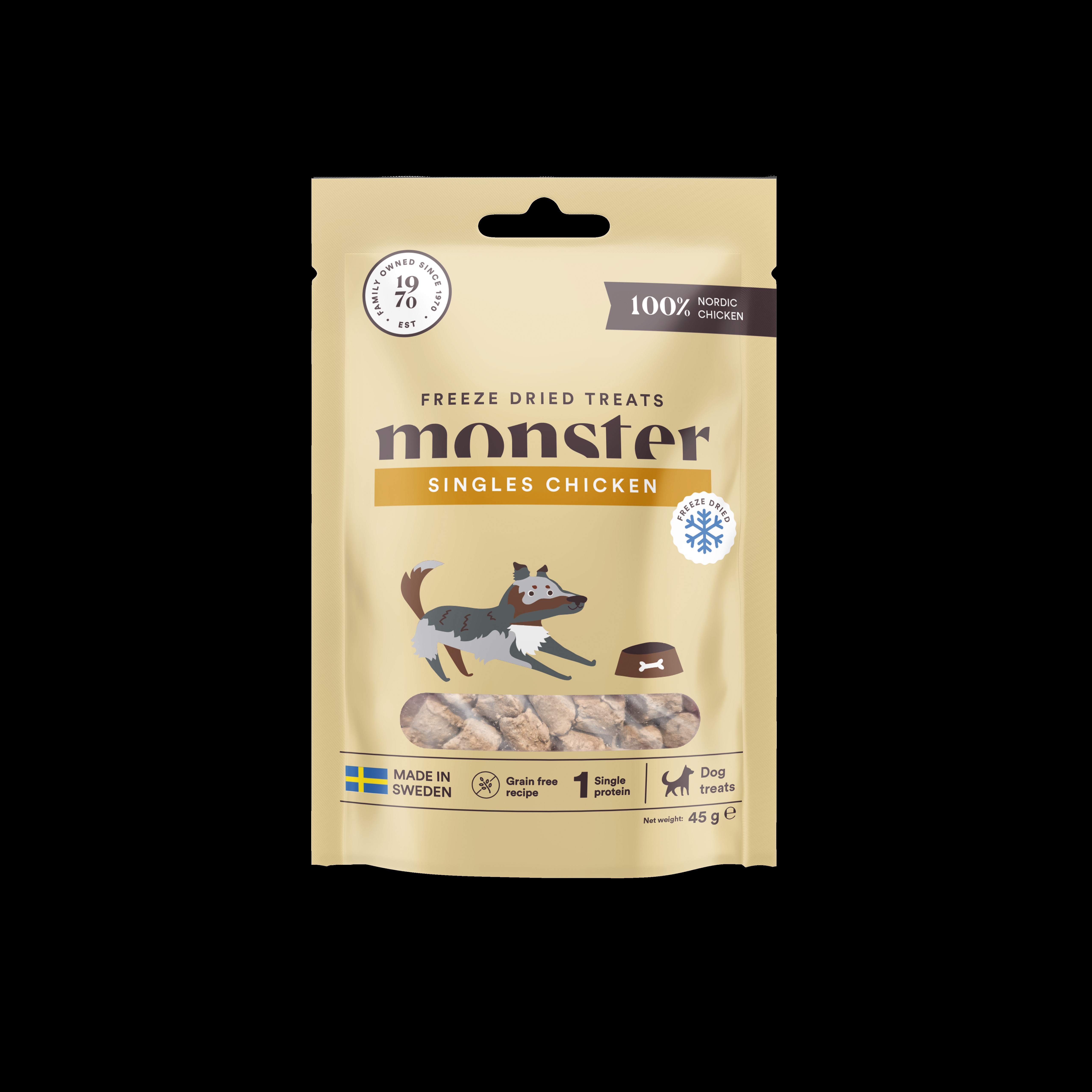 Monster Dog freeze dried treats, Chicken, 45g