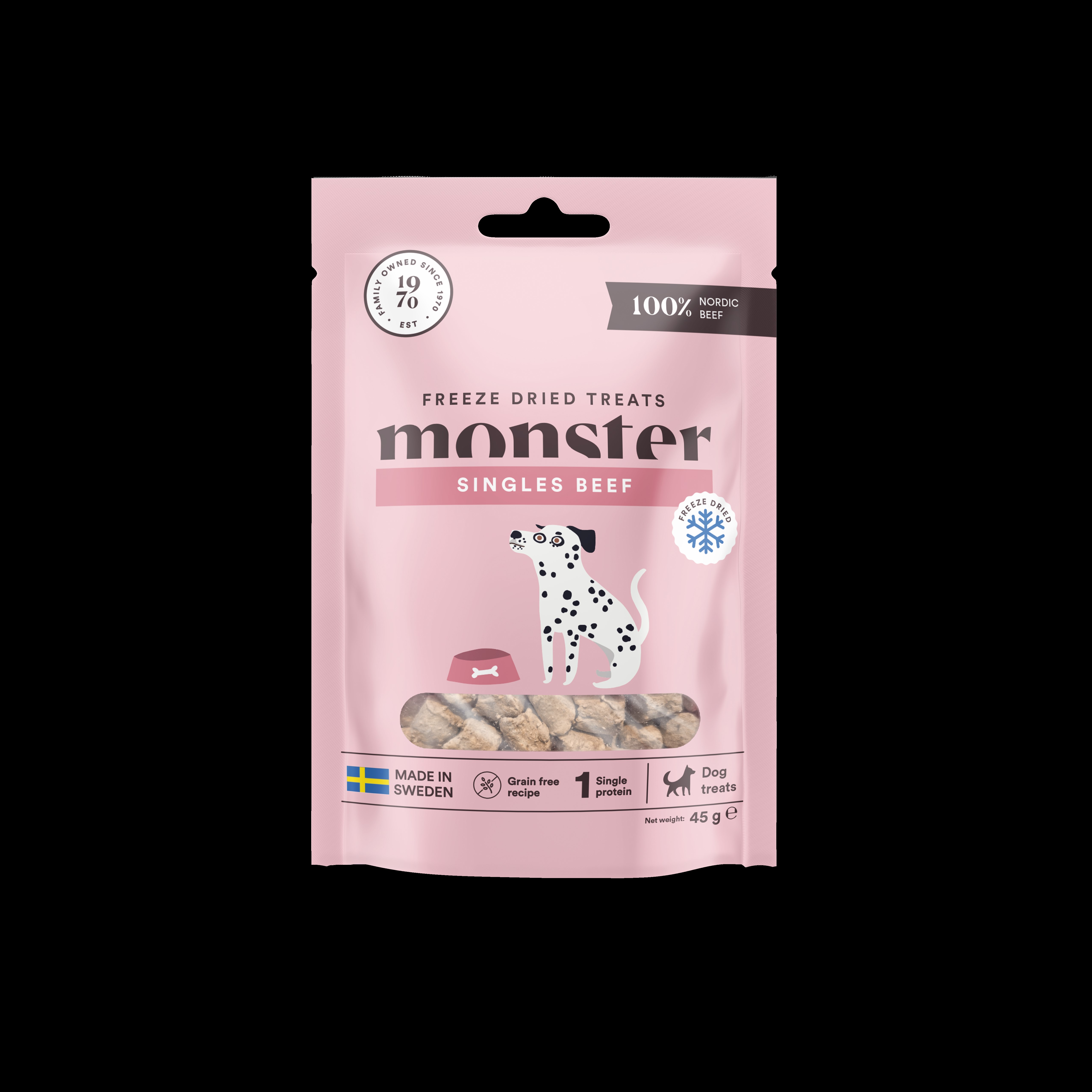 Monster Dog freeze dried treats, Beef, 45g