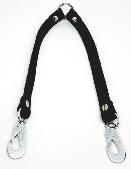Tvillingkoppel läder, Svart 18mmx80cm
