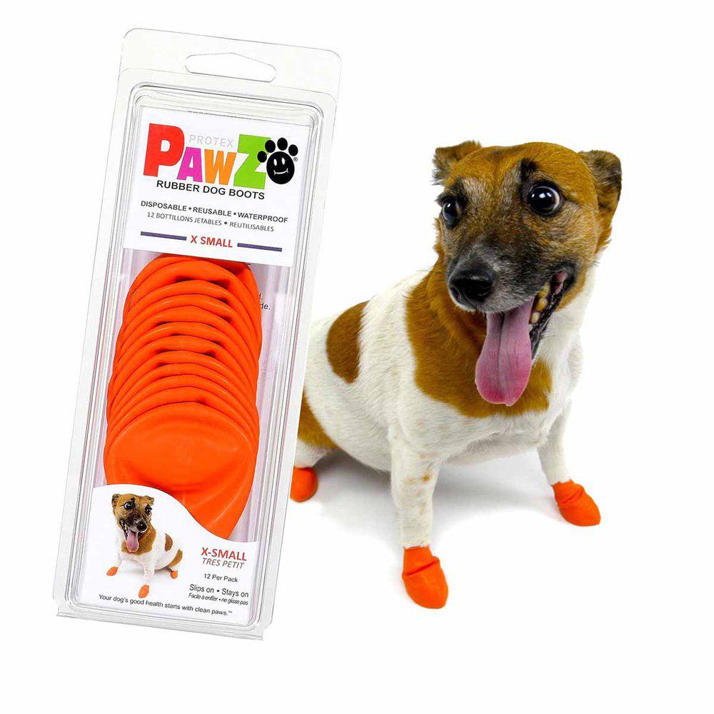Pawz Dog Boots Color Xs Orange, 12-pack