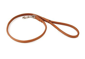 Utställningskoppel rundsytt läder 100cmx8mm, brun