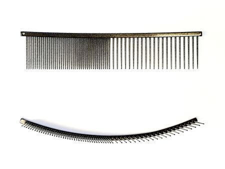 Kam 18,6cm böjd, grov/fin, Mörkgrå
