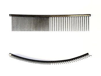 Kam 18,6cm böjd, grov/fin, Mörkgrå