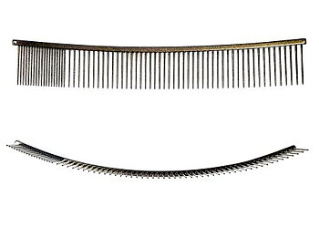 Kam 25cm böjd, grov/fin, Mörkgrå