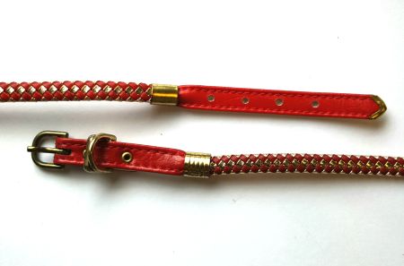 Fancy Twisthalsband, Röd/guld