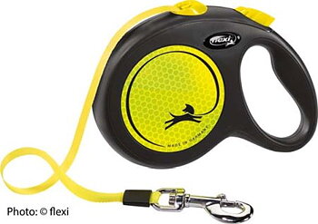 Flexi New Neon L, 5m band, svart/neongul