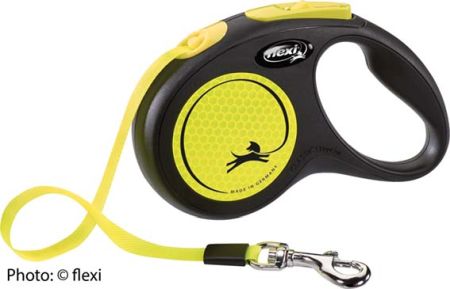 Flexi New Neon S, 5m band, svart/neongul