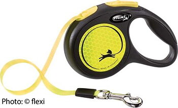 Flexi New Neon XS, 3m band, svart/neongul