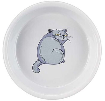 Keramikskål katt, 13cm, Fat-Cat