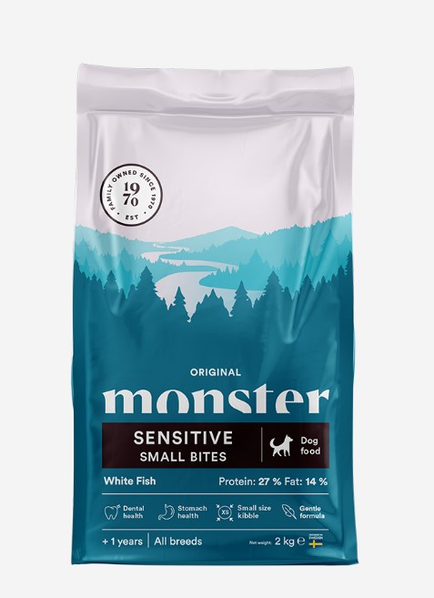 Monster Dog Original Sensitive small bites, White fish