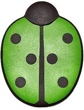 Gummiborste V7, nyckelpiga 10cm, neongrön