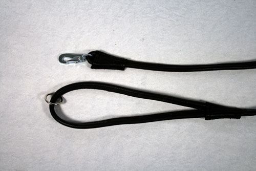 Koppel i älgskinn 180cm, Svart med silverhake, 8mm