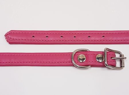 Läderhalsband 14mmx40cm, cerise