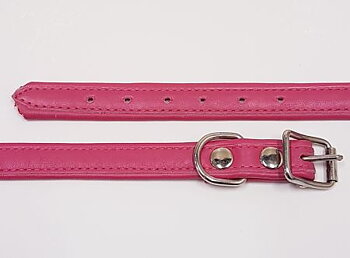 Läderhalsband 14mmx40cm, cerise
