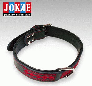 Läderhalsband med vacker dekor, 57-66cm
